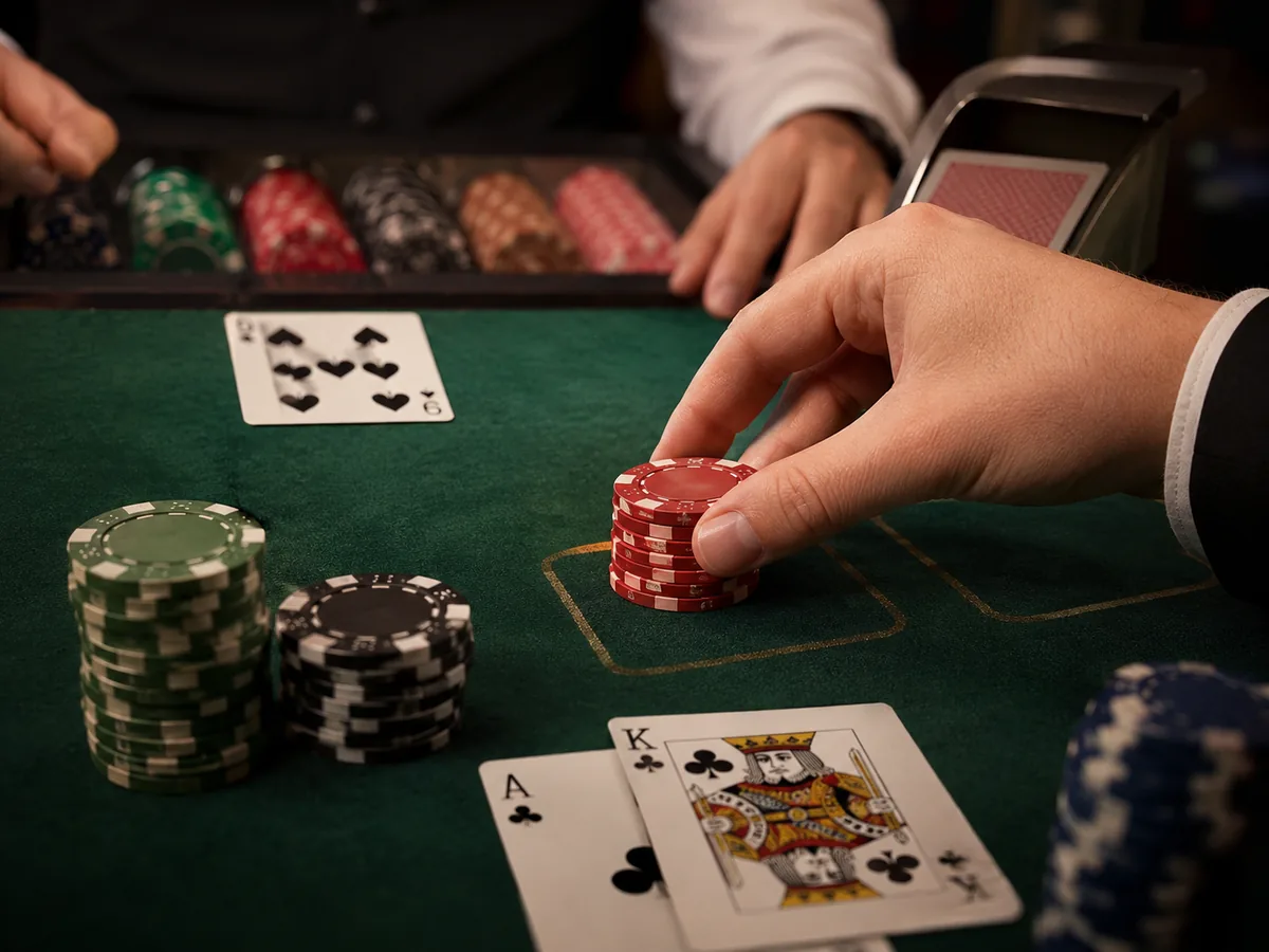 Blackjack tournament scene illustrating Surrender Strategy in Tournament Blackjack
